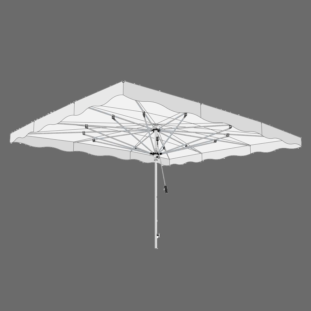 Armature + Toile + Mât de Parasol de marché