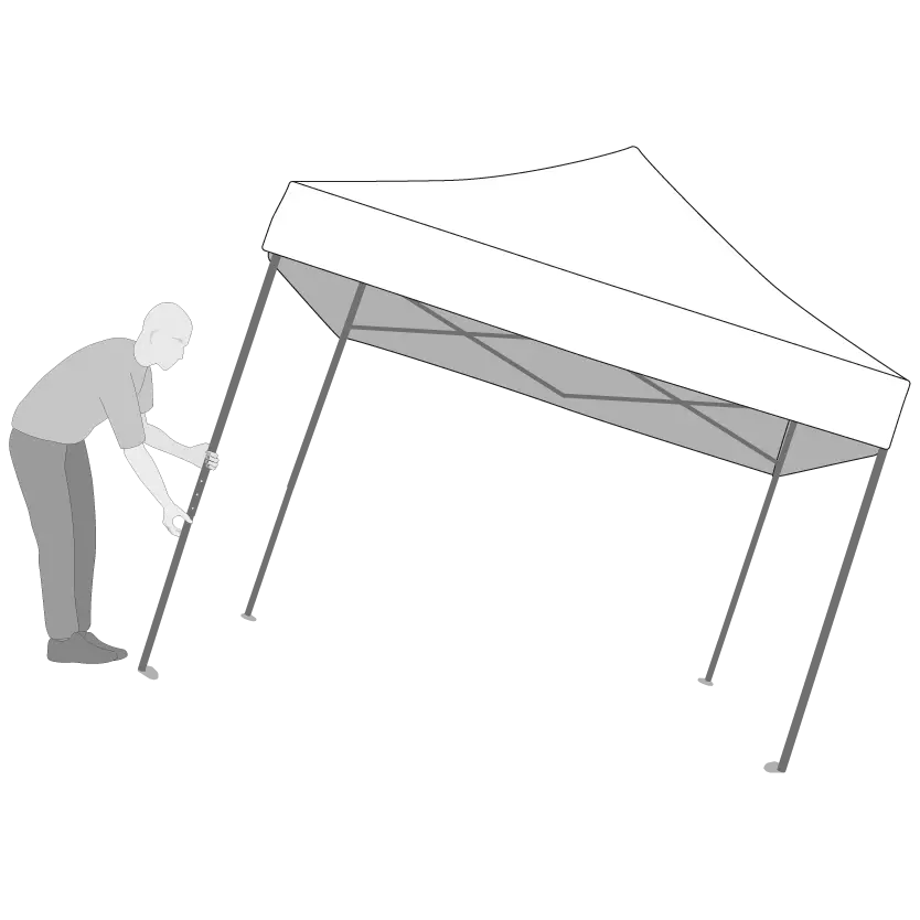 Bloquez simplement la structure de votre barnum pliant