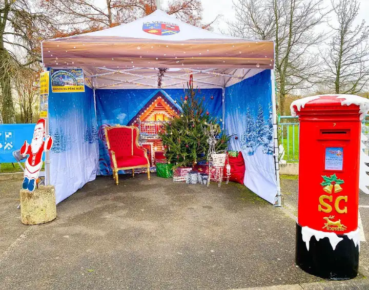 Barnum pliant imprimé chalet pour un marché de Noël